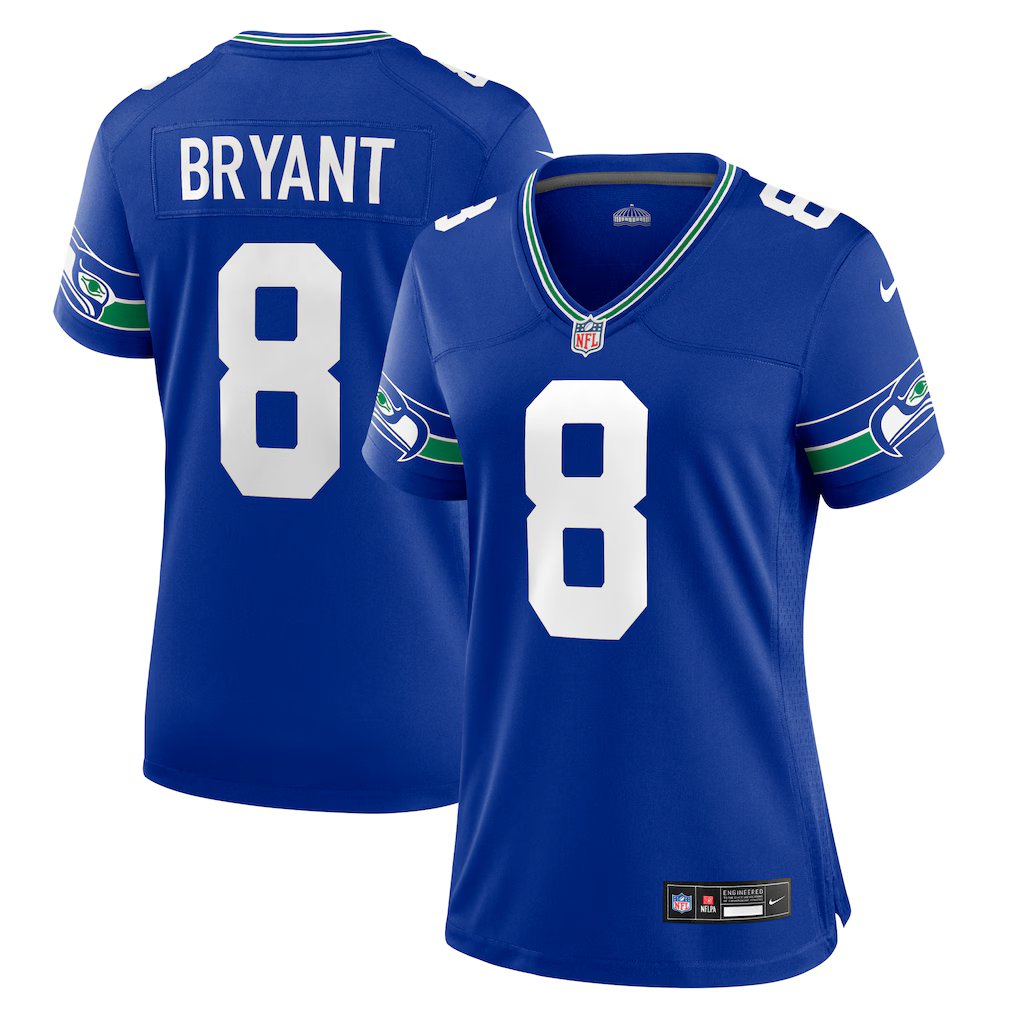 women's Seattle Seahawks 8 Coby Bryant Jersey Royal F.U.S.E Limited Football Player Team Game