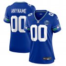 women's Seattle Seahawks 00 Custom name number Jersey Royal 50th Patch Limited Football Game