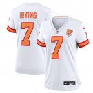 women's Tampa Bay Buccaneers 7 Bucky Irving Jersey White Throwback 50th Patch FUSE Football Game