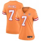 women's Tampa Bay Buccaneers 7 Bucky Irving Jersey Orange Throwback 50th Patch FUSE Football Game