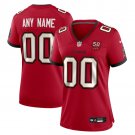 women's Tampa Bay Buccaneers 00 Custom name number Jersey Red 50th Patch Limited Football Game