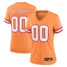 women's Tampa Bay Buccaneers 00 Custom name number Jersey Orange F.U.S.E Throwback Football Game