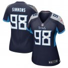 women's Tennessee Titans 98 Jeffery Simmons Jersey Navy F.U.S.E Limited Football Player Team Game