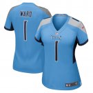 women's Tennessee Titans 1 Cam Ward Jersey Blue 2025 Draft F.U.S.E Limited Football Player Game
