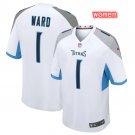 women's Tennessee Titans 1 Cam Ward Jersey White 2025 Draft F.U.S.E Limited Football Player Game