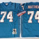 men's & youth Tennessee Oiler 74 Bruce Matthews Jersey Blue Throwback Mesh M&N Football Retired