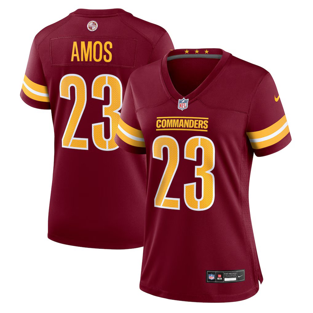 women's Washington Commanders 23 Trey Amos Jersey Burgundy F.U.S.E Limited Football Player Game