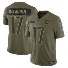 men's & youth Washington Commanders 17 Terry McLaurin Jersey 2025 Olive Salute To Service Football