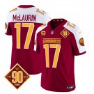 men's & youth Washington Commanders 17 Terry McLaurin Jersey Burgundy White FUSE 90th with C Patch