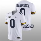 men's & youth Michigan Wolverines 0 Mike Sainristil Jersey White College Limited Football Game