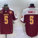 men's & youth Washington Commanders 5 Jayden Daniels Jersey Burgundy White F.U.S.E 90th  & W Patch