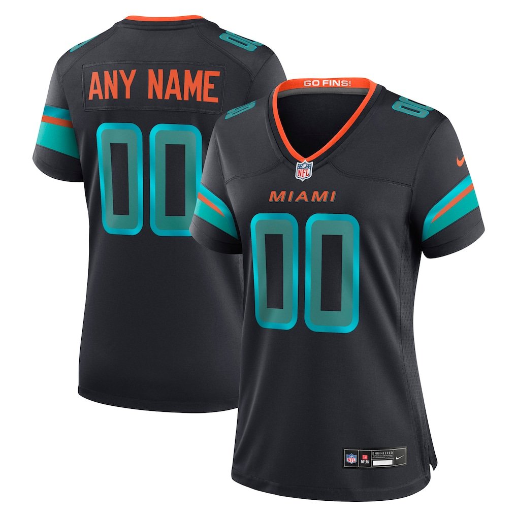 women's Miami Dolphins 00 Custom name number Jersey 2025 Rivalries Collection Football Player Game