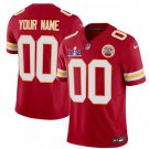 men's & kids Kansas City Chiefs 00 Custom name number Jersey Red F.U.S.E 2024 Super Bowl LVIII Patch