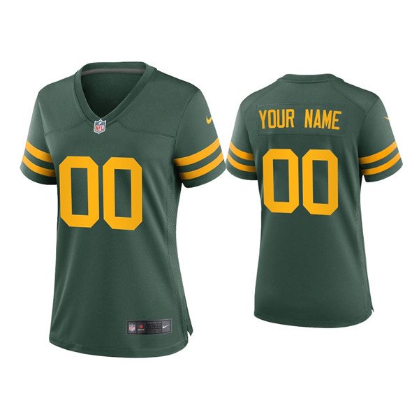 women's Green Bay Packers 00 Custom name number Jersey Alternate F.U.S.E Limited Football Game