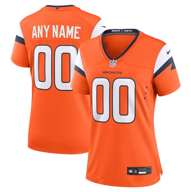 women's Denver Broncos 00 Custom name number Jersey Orange F.U.S.E Limited Football Player Game