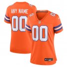 women's Denver Broncos 00 Custom name number Jersey Orange 1977 Throwback Football Player Game