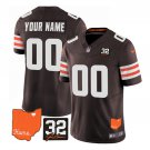 men's & kids Cleveland Browns 00 Custom name number Jersey Brown F.U.S.E Jim Memorial & Home Patch