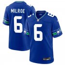 men's & kids Seattle Seahawks 6 Jalen Milroe Jersey Royal F.U.S.E Limited Football Player Team Game