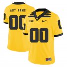 men's & youth Iowa Hawkeyes 00 Custom name number Jersey Yellow College Football Player Team Game