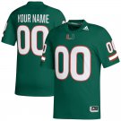 men's & youth Miami Hurricanes 00 Custom name number Jersey Green College Limited Football Game