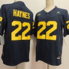 men's & youth Michigan Wolverines 22 Justice Haynes Jersey Navy FUSE College Limited Football Game