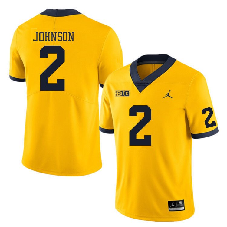 men's & youth Michigan Wolverines 2 Will Johnson Jersey Yellow College Limited Football Player Game