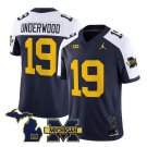 men's & youth Michigan Wolverines 19 Bryce Underwood Jersey Navy White College Limited Football Game