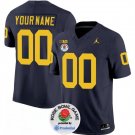 men's & youth Michigan Wolverines 00 Custom name number Jersey Navy Rose Bowl Patch College Game