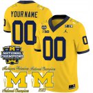 men's & youth Michigan Wolverines 00 Custom name number Jersey Yellow with Patch FUSE College Game