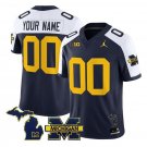 men's & youth Michigan Wolverines 00 Custom name number Jersey Navy White with M Patch College Game