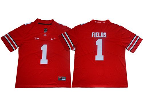 men's & youth Ohio State Buckeyes 1 Justin Fields Jersey Red College Limited Football Player Game