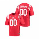 men's & youth Ole Miss Rebels 00 Custom name number Jersey Red College Limited Football Game