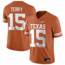men's & youth Texas Longhorns 15 Justus Terry Jersey Orange College Limited Football Player Game