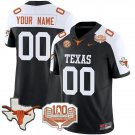 men's & youth Texas Longhorns 00 Custom name number Jersey Black White 100 Darrell K Royal Patch