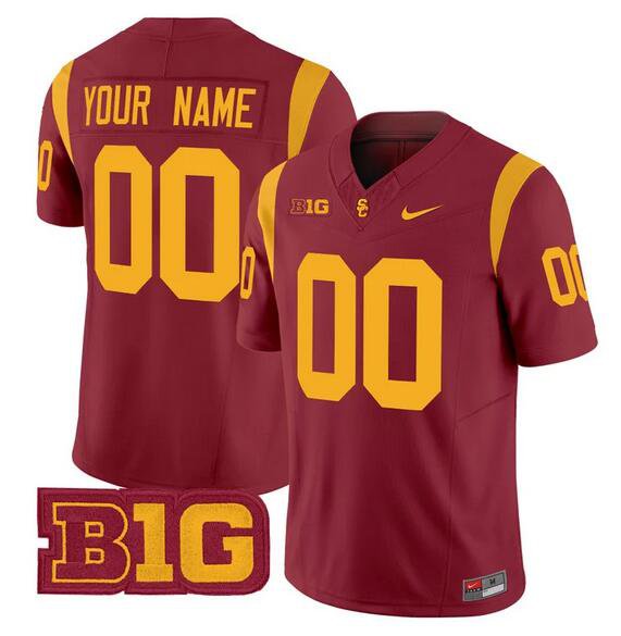 men's & youth USC Trojans 00 Custom name number Jersey Cardinal FUSE College Limited Football Game