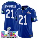 men's & kids Seattle Seahawks 21 Devon Witherspoon Jersey Royal 2026 Super Bowl LX Patch Football