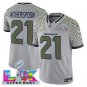 men's & kids Seattle Seahawks 21 Devon Witherspoon Jersey Grey 2026 Super Bowl LX Patch Football