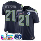 men's & kids Seattle Seahawks 21 Devon Witherspoon Jersey Navy 2026 Super Bowl LX & 50th Season