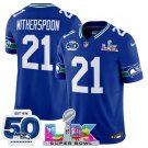 men's & kids Seattle Seahawks 21 Devon Witherspoon Jersey Royal 2026 Super Bowl LX & 50th Season