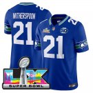 men's & kids Seattle Seahawks 21 Devon Witherspoon Jersey Royal 2026 Super Bowl LX & 50th Season