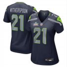 women's Seattle Seahawks 21 Devon Witherspoon Jersey Navy 2026 Super Bowl LX Patch Limited Football