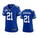women's Seattle Seahawks 21 Devon Witherspoon Jersey Royal 2026 Super Bowl LX Patch Limited Football