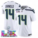men's & kids Seattle Seahawks 14 Sam Darnold Jersey White 2026 Super Bowl LX Patch Limited Football