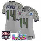 women's Seattle Seahawks 14 Sam Darnold Jersey Grey Super Bowl LX and 50th Season & USA 250'