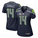 women's Seattle Seahawks 14 Sam Darnold Jersey Navy 2026 Super Bowl LX Patch Limited Football