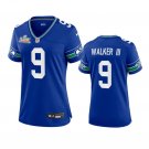 women's Seattle Seahawks 9 Kenneth Walker III Jersey Royal 2026 Super Bowl LX Patch Limited Football