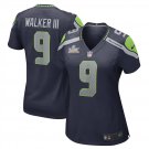 women's Seattle Seahawks 9 Kenneth Walker III Jersey Navy 2026 Super Bowl LX Patch Limited Football