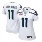 women's Seattle Seahawks 11 Jaxon Smith-Njigba Jersey White 2026 Super Bowl LX Patch Football