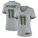 women's Seattle Seahawks 11 Jaxon Smith-Njigba Jersey Grey 2026 Super Bowl LX Patch Limited Football