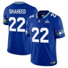 men's & kids Seattle Seahawks 22 Rashid Shaheed Jersey Royal 2026 Super Bowl LX Patch Football